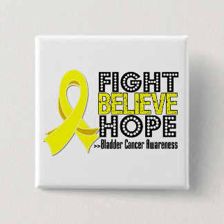 Fight Believe Hope - Bladder Cancer 15 Cm Square Badge