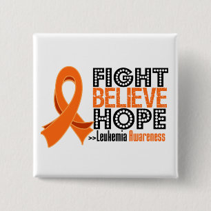 Fight Believe Hope - Leukemia 15 Cm Square Badge