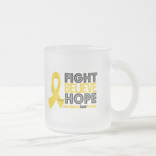 Fight Believe Hope - Neuroblastoma Cancer Frosted Glass Coffee Mug