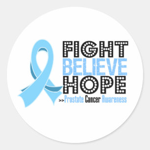 Fight Believe Hope - Prostate Cancer Classic Round Sticker