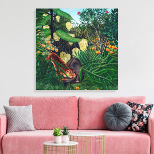 Fight between a Tiger and a Buffalo H Rousseau Canvas Print