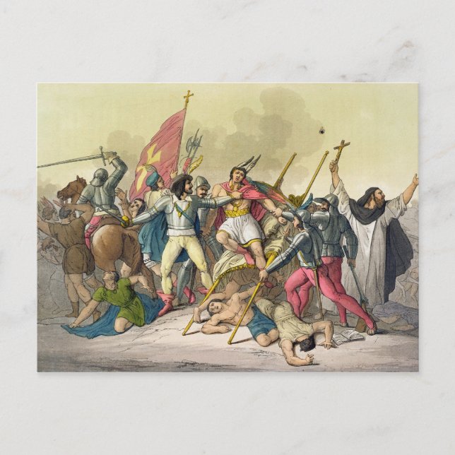 Fight Between Local Indians and Conquistadors (col Postcard (Front)