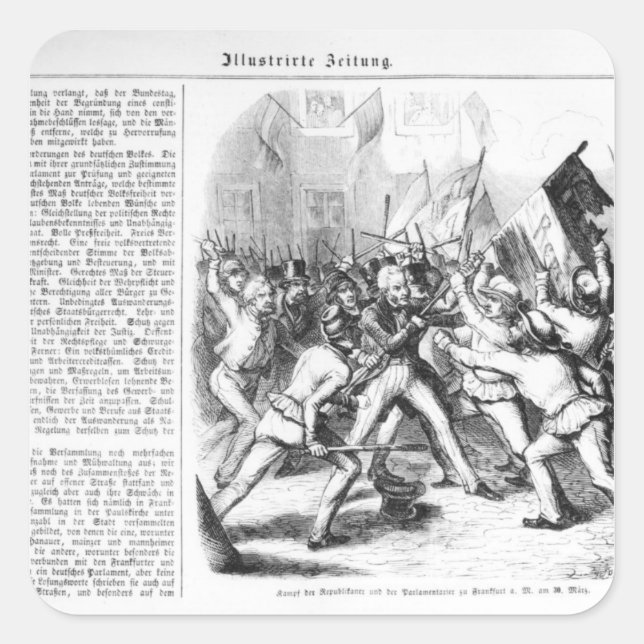 Fight between the Republicans & Parliament Square Sticker (Front)