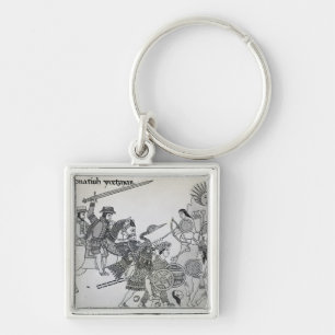 Fight between the Spanish and the Aztecs Key Ring