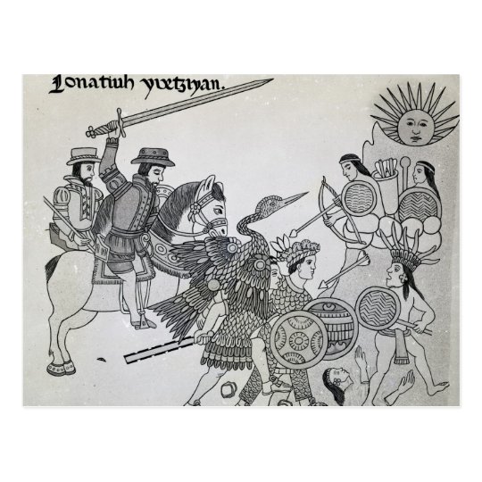 Fight between the Spanish and the Aztecs Postcard