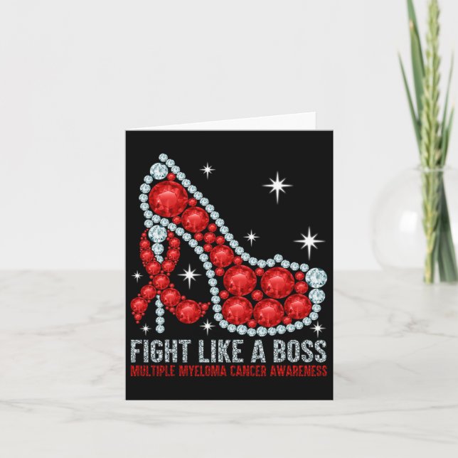 Fight Blood Cancer Like A Boss Multiple Myeloma Aw Card (Front)