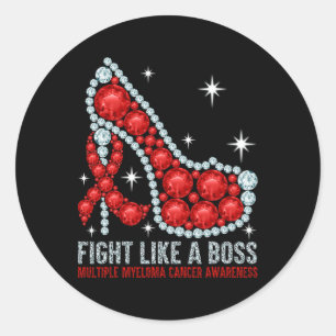 Fight Blood Cancer Like A Boss Multiple Myeloma Aw Classic Round Sticker