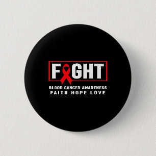 Fight Blood Cancer - Red Ribbon 6 Cm Round Badge
