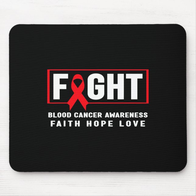 Fight Blood Cancer - Red Ribbon Mouse Mat (Front)