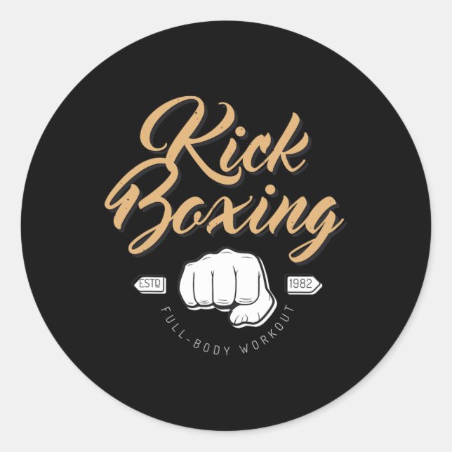 Fight Boxing Kickboxing  Classic Round Sticker (Front)