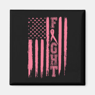 Fight Breast Cancer American Flag Breast Cancer Su Magnet