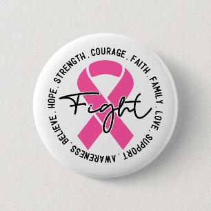 Fight Breast Cancer Awareness 6 Cm Round Badge