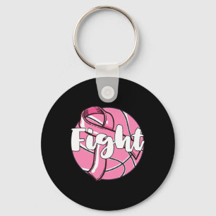 Fight Breast Cancer Awareness Basketball Player Ba Key Ring