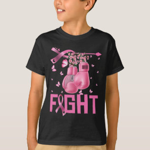 Fight Breast Cancer Awareness Boxing Gloves Warrio T-Shirt