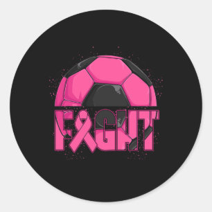Fight Breast Cancer Awareness Day Fighter Pink Rib Classic Round Sticker