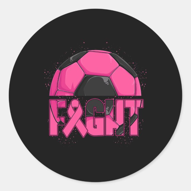 Fight Breast Cancer Awareness Day Fighter Pink Rib Classic Round Sticker (Front)