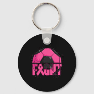 Fight Breast Cancer Awareness Day Fighter Pink Rib Key Ring