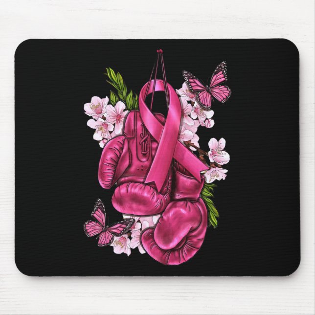 Fight Breast Cancer Awareness Pink Boxing Gloves P Mouse Mat (Front)
