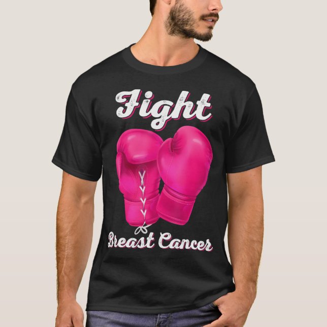 Fight Breast Cancer Boxing Gloves Breast Cancer T-Shirt (Front)