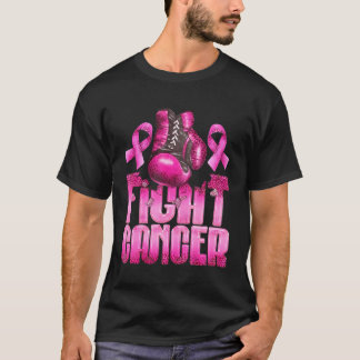 Fight Breast Cancer Boxing Gloves Daisy Pink T-Shirt