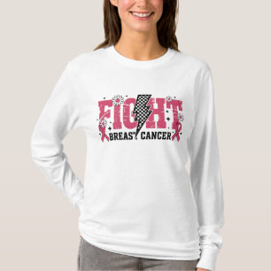 Fight Breast Cancer Distressed Lightning Bolt T-Shirt