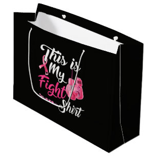 Fight Breast Cancer Pink Ribbon Fighter Boxing Large Gift Bag