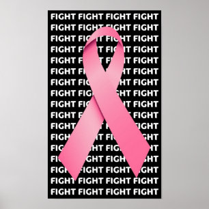 Fight Breast Cancer Pink Ribbon Poster