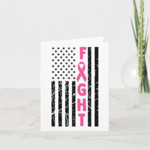 Fight Breast Survivor American Flag Breast Cancer  Card