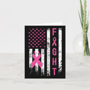 Fight Breast Survivor American Flag Breast Cancer Card