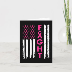 Fight Breast Survivor American Flag Breast Cancer  Card