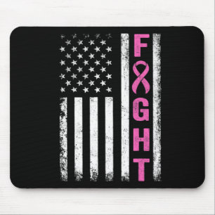 Fight Breast Survivor American Flag Breast Cancer  Mouse Mat