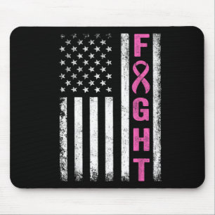 Fight Breast Survivor American Flag Breast Cancer Mouse Mat