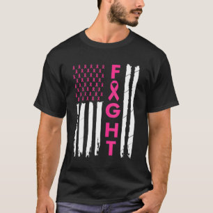 Fight Breast Survivor American Flag Breast Cancer T-Shirt