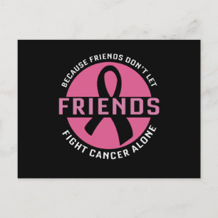 Fight Cancer Alone Friends Matching Breast Cancer Postcard