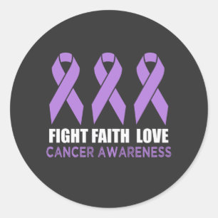 Fight Cancer Awareness Support Ribbon Classic Round Sticker