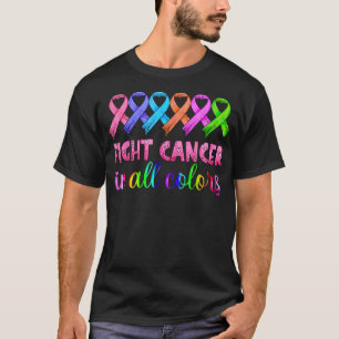 Fight cancer in all and every color ribbons leopar T-Shirt