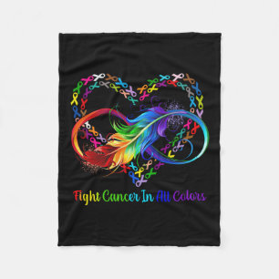 Fight Cancer In All And Every Colour Rainbow Ribbo Fleece Blanket