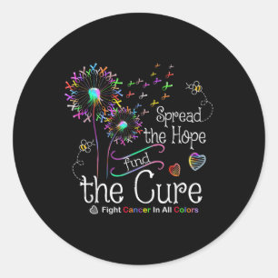 Fight Cancer In All And Every Colour Ribbons Dande Classic Round Sticker