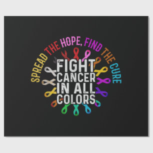 Fight Cancer in All and Every Colour - Ribbons Flo Wrapping Paper