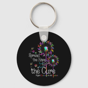 Fight Cancer In All And Every Colour Ribbons Flowe Key Ring