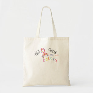 Fight Cancer In All Colors Breast Cancer Awareness Tote Bag
