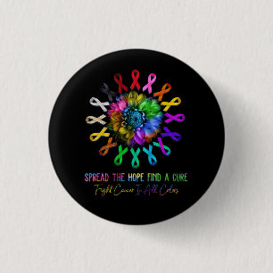 Fight Cancer In All Colors Ribbon Spread The Hope  3 Cm Round Badge