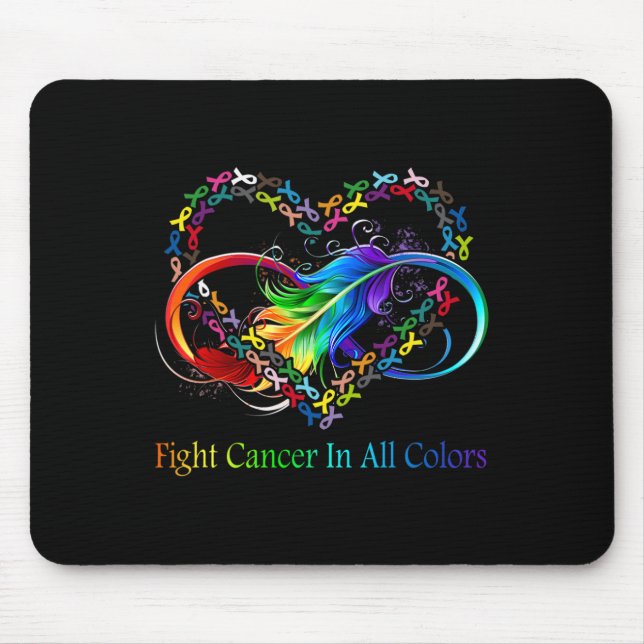 Fight Cancer in All Colour Fight Cancer Feather Ri Mouse Mat (Front)