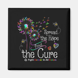 Fight Cancer in and Every Colour Ribbons Dandelion Magnet