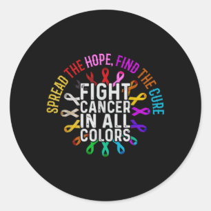 Fight Cancer in and Every Colour - Ribbons Flower Classic Round Sticker