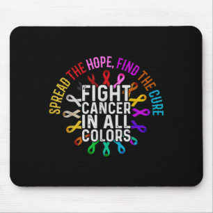 Fight Cancer in and Every Colour - Ribbons Flower Mouse Mat