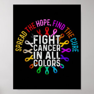 Fight Cancer in and Every Colour - Ribbons Flower Poster
