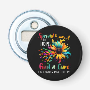Fight Cancer in Spread-Hope Find A Cure Sunflower Bottle Opener