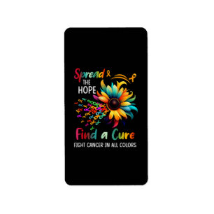 Fight Cancer in Spread-Hope Find A Cure Sunflower Label