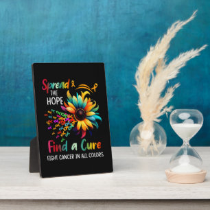 Fight Cancer in Spread-Hope Find A Cure Sunflower Plaque